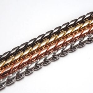 Showketting Snake halfcheck – Gun Metal 3mm (Solid Brass)